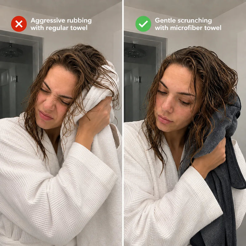 Mistake 3: Rubbing Your Hair with a Cotton Towel